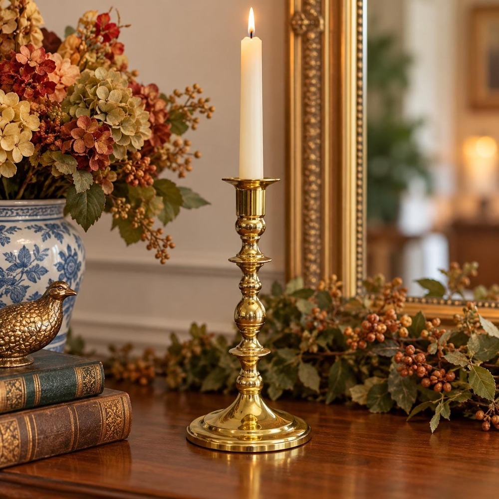 Vintage Baldwin Brass Candlestick 9" Forged in America Taper Candle Holder